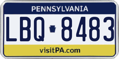 PA license plate LBQ8483