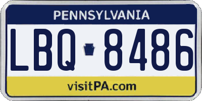 PA license plate LBQ8486