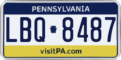 PA license plate LBQ8487