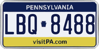 PA license plate LBQ8488