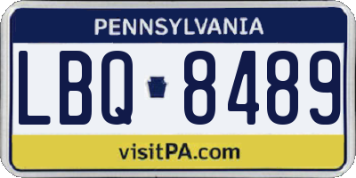 PA license plate LBQ8489