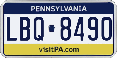 PA license plate LBQ8490