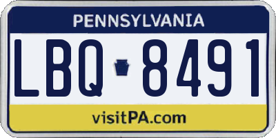 PA license plate LBQ8491