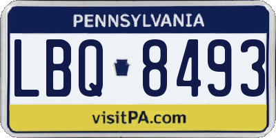 PA license plate LBQ8493