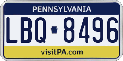 PA license plate LBQ8496
