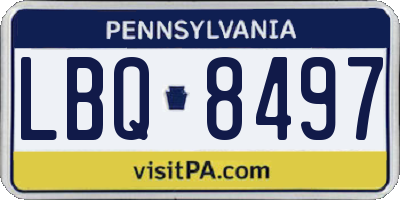 PA license plate LBQ8497