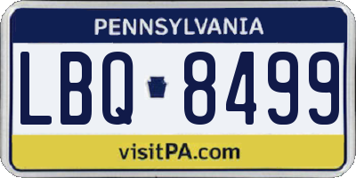 PA license plate LBQ8499