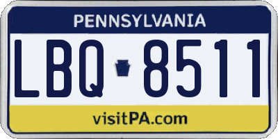 PA license plate LBQ8511