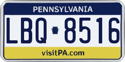 PA license plate LBQ8516
