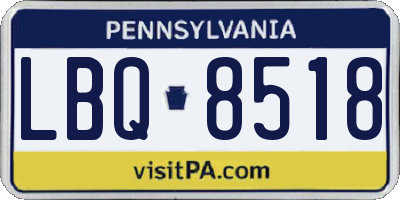 PA license plate LBQ8518