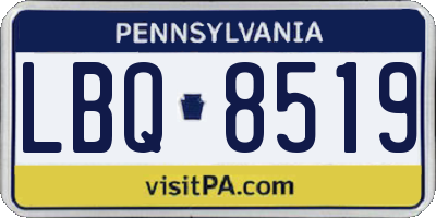 PA license plate LBQ8519