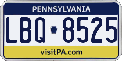 PA license plate LBQ8525