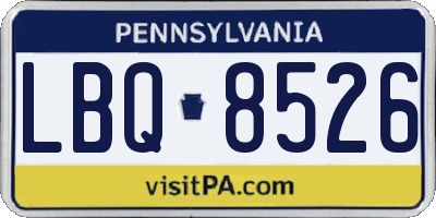 PA license plate LBQ8526