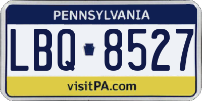 PA license plate LBQ8527