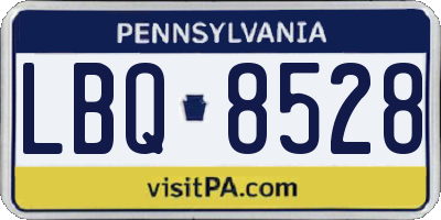 PA license plate LBQ8528