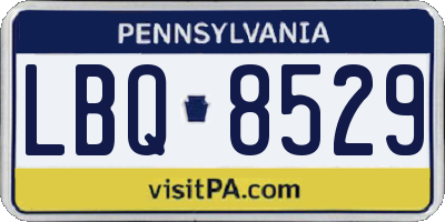 PA license plate LBQ8529