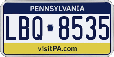 PA license plate LBQ8535
