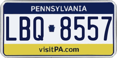 PA license plate LBQ8557