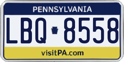 PA license plate LBQ8558