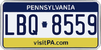 PA license plate LBQ8559