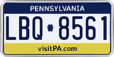 PA license plate LBQ8561