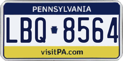PA license plate LBQ8564