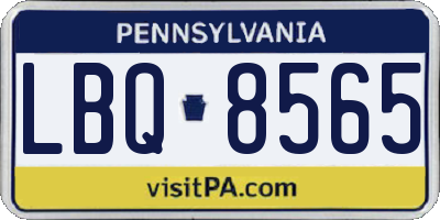 PA license plate LBQ8565