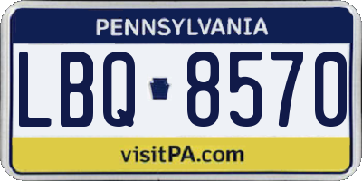 PA license plate LBQ8570