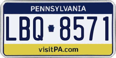 PA license plate LBQ8571