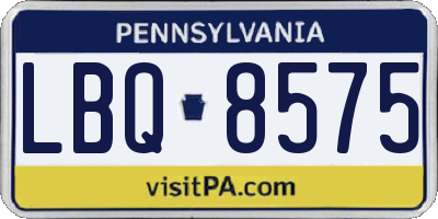PA license plate LBQ8575