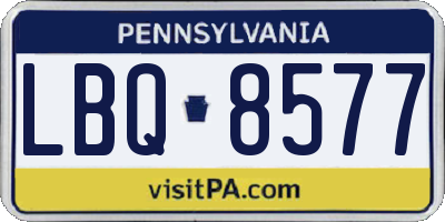 PA license plate LBQ8577
