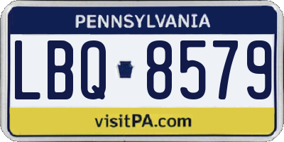 PA license plate LBQ8579