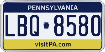 PA license plate LBQ8580