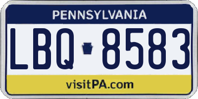 PA license plate LBQ8583