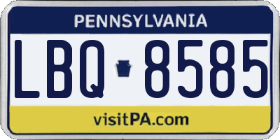 PA license plate LBQ8585
