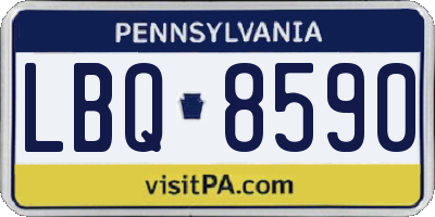 PA license plate LBQ8590