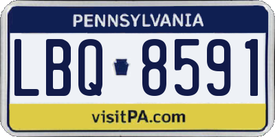 PA license plate LBQ8591