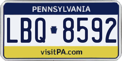 PA license plate LBQ8592
