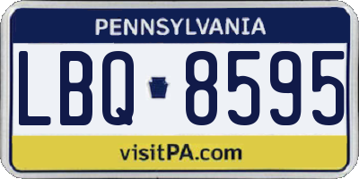 PA license plate LBQ8595