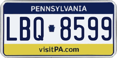 PA license plate LBQ8599