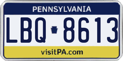PA license plate LBQ8613