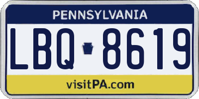 PA license plate LBQ8619