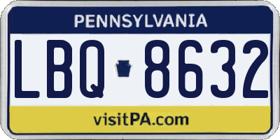 PA license plate LBQ8632