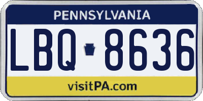 PA license plate LBQ8636