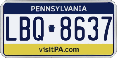 PA license plate LBQ8637