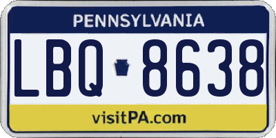 PA license plate LBQ8638