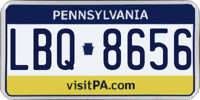 PA license plate LBQ8656