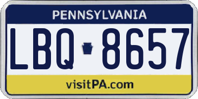 PA license plate LBQ8657