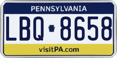 PA license plate LBQ8658