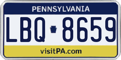PA license plate LBQ8659